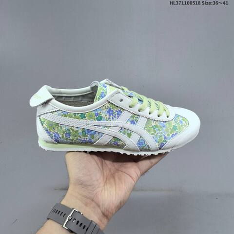 Onitsuka Tiger MEXICO 66 White Green Blue Floral EU 36-41 Sneaker Casual Sneakers - Unisex (BS-68825)
