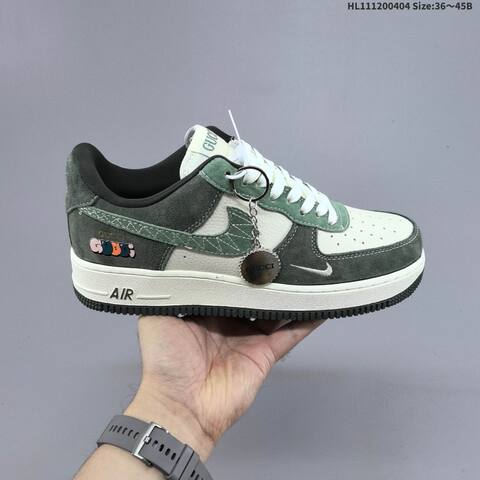 Nike Air Force 1 Low Dark Green Light Green Off White Black EU 36-45 Sneaker - Unisex (BS-60940)
