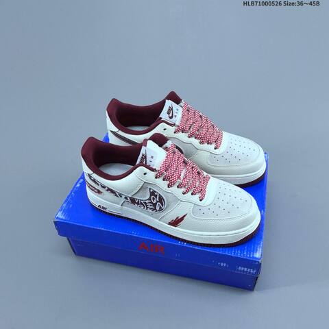 Nike Air Force 1 07 Low Off White Dark Red EU 36-45 Sneaker - Unisex (BS-60113)