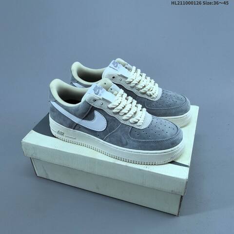Nike Air Force 1 Low Grey White Cream EU 36-45 Sneaker - Unisex (BS-61746)