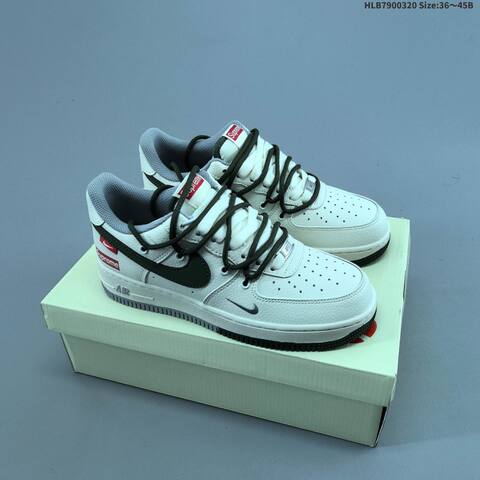 Nike Air Force 1 07 Low Supreme White Dark Green Grey EU 36-45 Sneaker - Unisex (BS-61231)