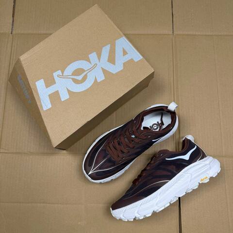 HOKA Mafate Speed 4 LITE Dark Brown White Trail Shoe Trail Running Sneakers (BS-86934)