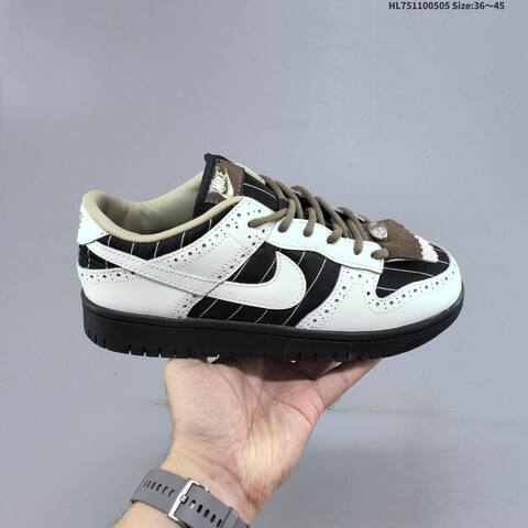 Nike SB Dunk Low White Black Brown Beige EU 36-45 Skate Shoe - Unisex (BS-60499)
