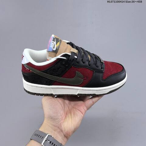 Nike SB Dunk Low CNY Year Of The Dragon Burgundy Black Olive White Tan EU 36-45 Skate Shoe - Unisex (BS-60751)