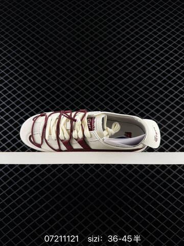 Onitsuka Tiger Mexico 66 Cream White Burgundy EU 36-45 Sneaker Casual Sneakers - Unisex (BS-81721)