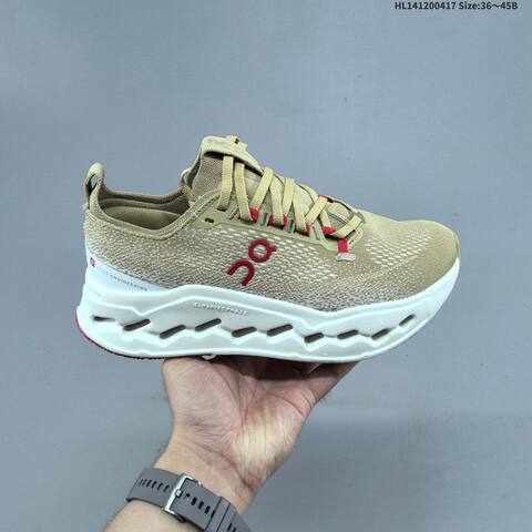 On Cloudsurfer Max Khaki White Red EU 36-45 Running Shoe Running Sneakers - Unisex (BS-69599)