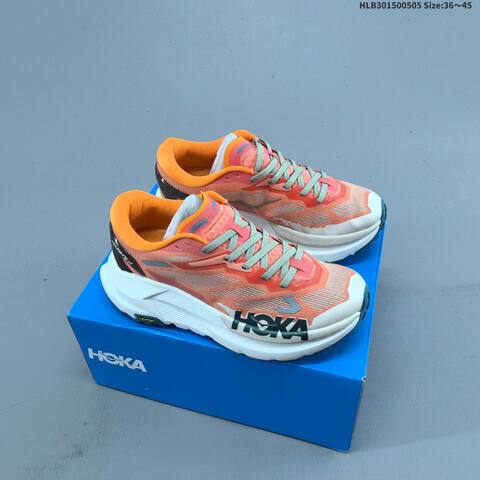 HOKA Mafate X Coral Orange White Black Green EU 36-45 Trail Shoe Trail Running Sneakers - Unisex (BS-69346)