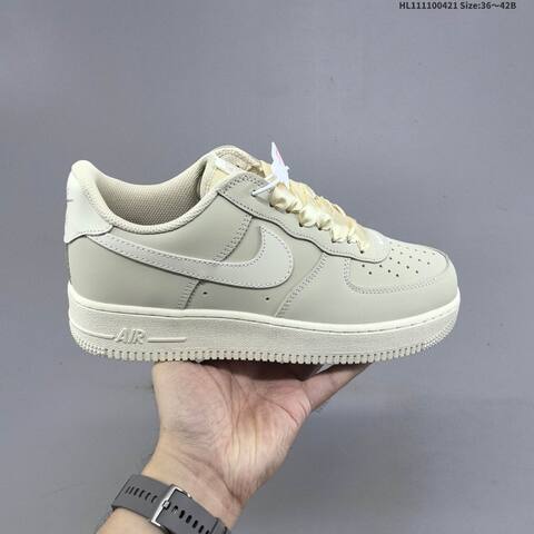 Nike Air Force 1 07 Low Light Beige Cream White EU 36-42 Sneaker - Unisex (BS-60608)