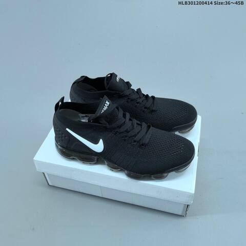 Nike Air VaporMax Flyknit 2 Black White EU 36-45 Running Shoe - Unisex (BS-60755)