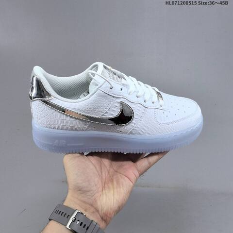 Nike Air Force 1 07 Low White Metallic Silver Ice Blue EU 36-45 Sneaker - Unisex (BS-60315)