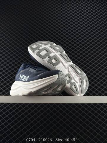 HOKA ONE ONE Bondi 9 Navy Blue White Grey EU 40-45 Running Shoe Running Sneakers - Men's (BS-86572)
