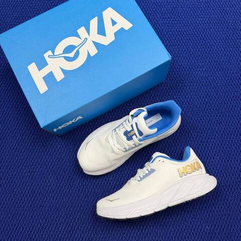 HOKA Arahi 7 White Blue Gold Running Shoe Running Sneakers (BS-86827)