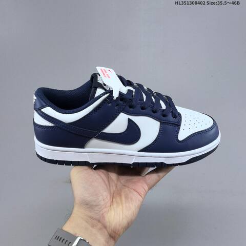 Nike Dunk Low White Navy Blue EU 35 5-46 Skate Shoe - Unisex (BS-60974)