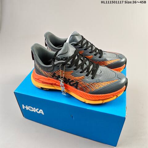 HOKA ONE ONE Mafate Speed 4 Grey Orange Yellow Black EU 36-45 Trail Shoe Trail Running Sneakers - Unisex (BS-69477)