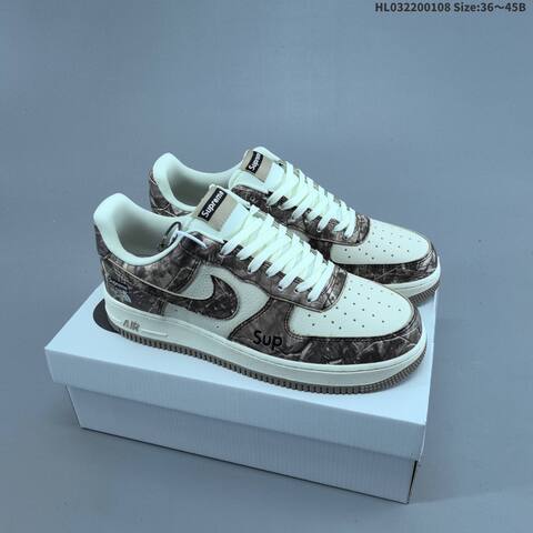 Nike Air Force 1 Low Cream Brown White EU 36-45 Sneaker - Unisex (BS-62125)