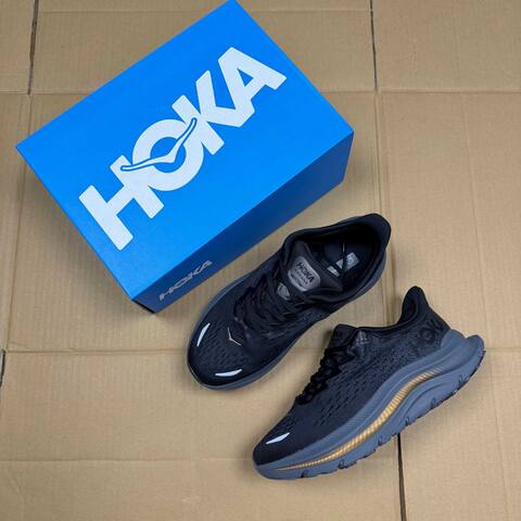 HOKA Kawana Black Dark Grey Gold White Running Shoe Running Sneakers (BS-86927)