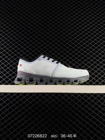 On Running Cloud X4 Light Grey Dark Grey Neon Green Black EU 36-45 Running Shoe Running Sneakers - Unisex (BS-85003)
