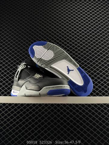 Jordan Air Jordan 4 Retro 308497-006 Black Grey Blue White EU 36-47 5 Basketball Shoe - Unisex (BS-81346)