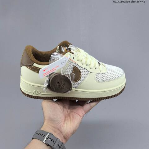 Nike Air Force 1 07 Cream White Brown EU 36-45 Sneaker - Unisex (BS-60059)