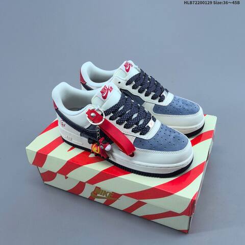 Nike Air Force 1 07 Low Off White Blue Red EU 36-45 Sneaker - Unisex (BS-61663)