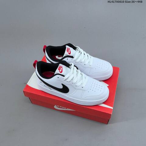Nike Court Borough Low 2 GS White Black Red EU 36-44 Skate Shoe - Unisex (BS-59890)
