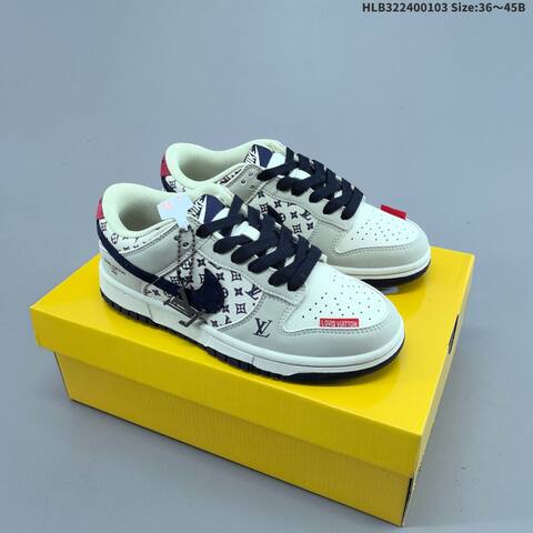 Nike SB Dunk Low Off White Navy Red Black EU 36-45 Skate Shoe - Unisex (BS-62258)