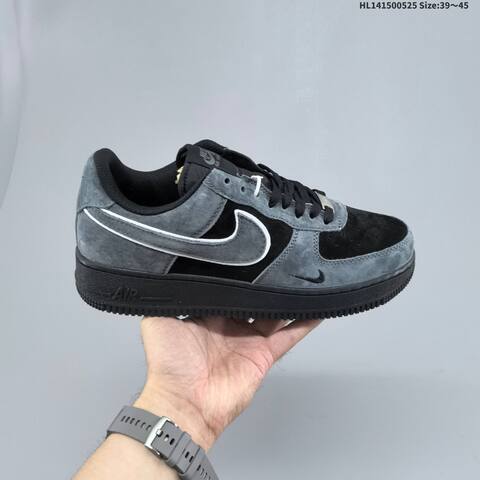 Nike Air Force 1 07 Low Black Grey White Blue EU 39-45 Sneaker - Unisex (BS-60149)
