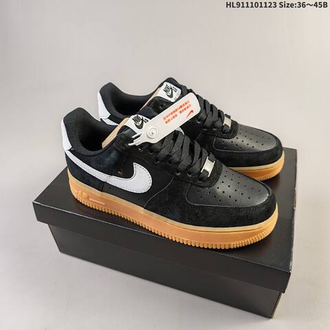 Nike Air Force 1 07 Black White Gum Brown EU 36-45 Sneaker - Unisex (BS-63199)