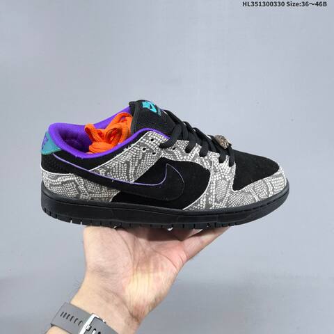 Nike SB Dunk Low Black Grey Purple Orange Teal EU 36-46 Skate Shoe - Unisex (BS-61027)