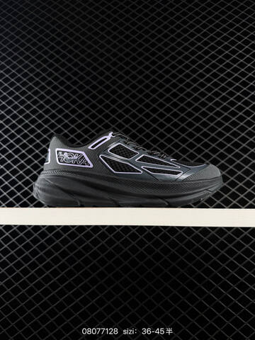 HOKA ONE ONE Clifton One9 Black Dark Grey Light Purple EU 36-45 Running Shoe Running Sneakers - Unisex (BS-86124)