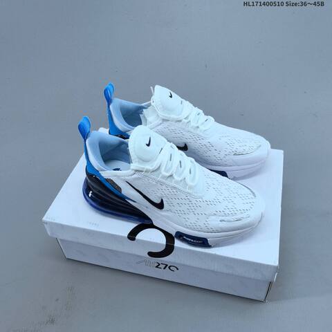 Nike Air Max 270 Flyknit White Blue Red Black EU 36-45 Running Shoe - Unisex (BS-60433)