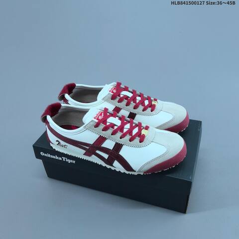 Onitsuka Tiger MEXICO 66 White Cream Burgundy Red EU 36-45 Sneaker Casual Sneakers - Unisex (BS-69034)