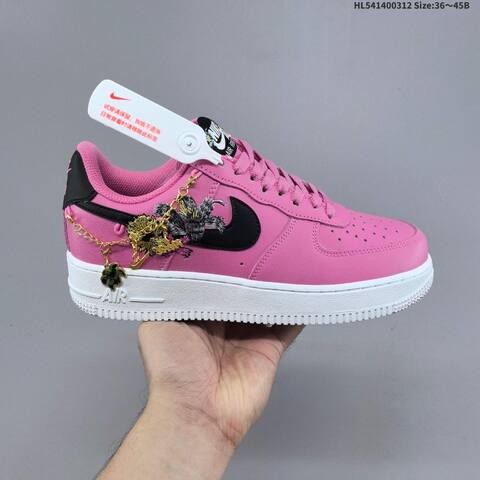 Nike Air Force 1 07 Pink Black White Gold EU 36-45 Sneaker - Unisex (BS-61349)