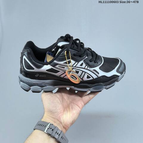 ASICS GEL-NYC Black Silver Gray EU 36-47 Running Shoe Running Sneakers - Unisex (BS-68767)