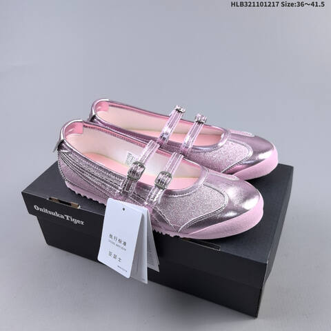 Onitsuka Tiger MEXICO TGRS Mary Jane Metallic Pink Silver EU 36 To 41 5 Sneaker Casual Sneakers - Unisex (BS-69143)