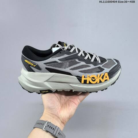 HOKA ONE ONE Mafate X Grey Black Orange Light Grey EU 36-45 Trail Shoe Trail Running Sneakers - Unisex (BS-69359)