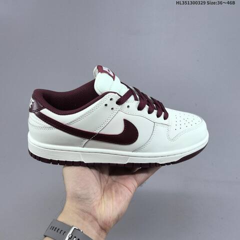 Nike Dunk Low Sail Dark Burgundy White EU 36-46 Skate Shoe - Unisex (BS-61045)