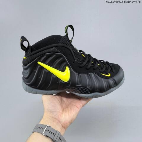 Nike Air Foamposite Pro Black Neon Volt Grey EU 40-47 Basketball Shoe - Men's (BS-60666)