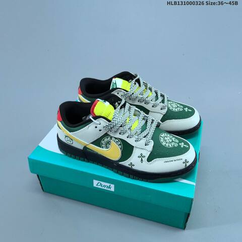 Nike Dunk SB Low Off White Dark Green Yellow Red EU 36-45 Skate Shoe - Unisex (BS-61130)