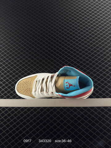 Jordan Air Jordan 1 Mid White Beige Red Light Blue EU 36-46 Basketball Shoe - Unisex (BS-80694)