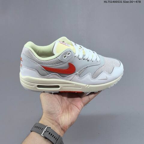 Nike Air Max 1 White Grey Red Cream Light Green EU 36-47 Sneaker - Unisex (BS-60039)