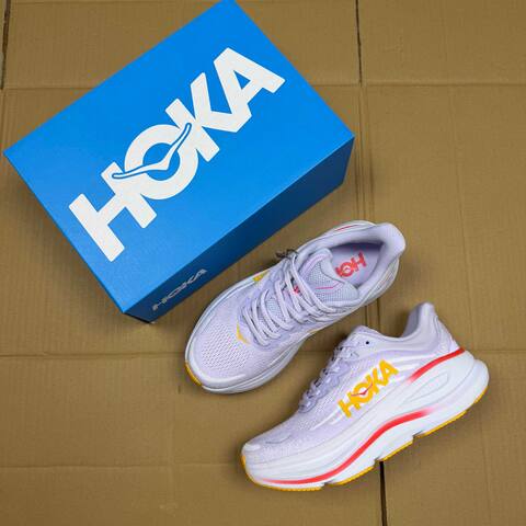 HOKA Bondi 9 Light Purple White Yellow Red US 7-13 Running Shoe Running Sneakers (BS-86909)