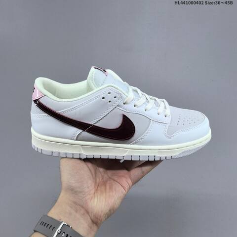 Nike SB Dunk Low White Light Grey Pink Burgundy EU 36-45 Skate Shoe - Unisex (BS-60975)