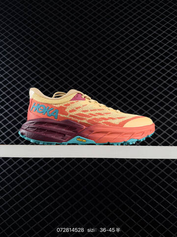 HOKA ONE ONE Mafate Speed 4 Yellow Orange Maroon Teal EU 36-45 Trail Shoe Trail Running Sneakers - Unisex (BS-86136)