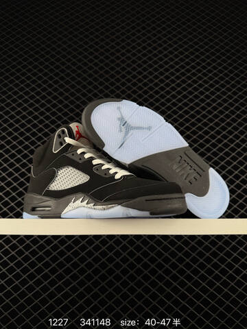 Jordan Air Jordan 5 Retro Black Metallic Reimagined Black Silver White Red EU 40-47 Basketball Shoe - Men's (BS-79969)