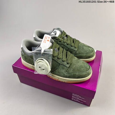 Nike SB Dunk Low Zoom Air Dark Green Grey Off White EU 36-46 Skate Shoe - Unisex (BS-62907)