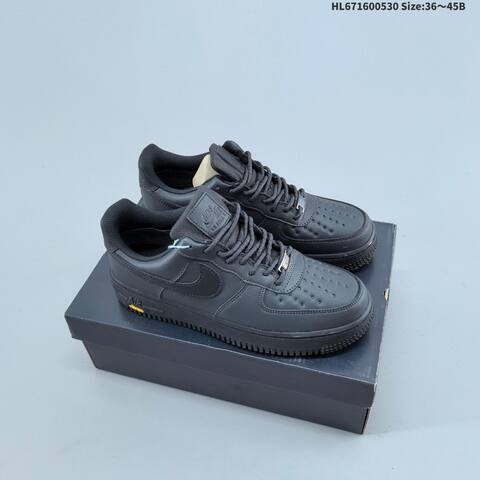 Nike Air Force 1 07 Black Dark Grey Yellow EU 36-45 Sneaker - Unisex (BS-60057)
