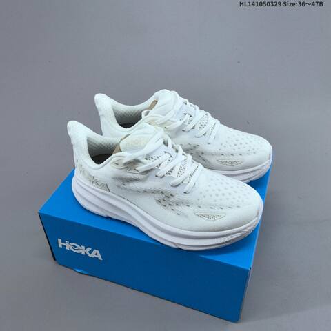 HOKA ONE ONE Clifton 9 All White EU 36-47 Running Shoe Running Sneakers - Unisex (BS-69368)