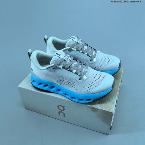 On Running Cloudsurfer Trail 2 Light Grey Bright Blue Black EU 36-45 Trail Shoe Trail Running Sneakers - Unisex (BS-69701)