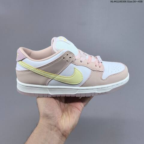 Nike Dunk Low PRM White Light Pink Pale Yellow EU 36-45 Skate Shoe - Unisex (BS-61465)